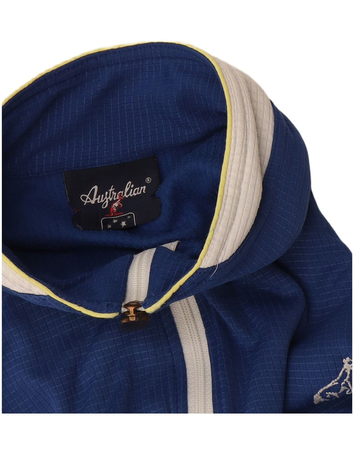 AUSTRALIAN L'ALPINA Mens Tracksuit Top Jacket IT 50 Medium Blue Colourblock