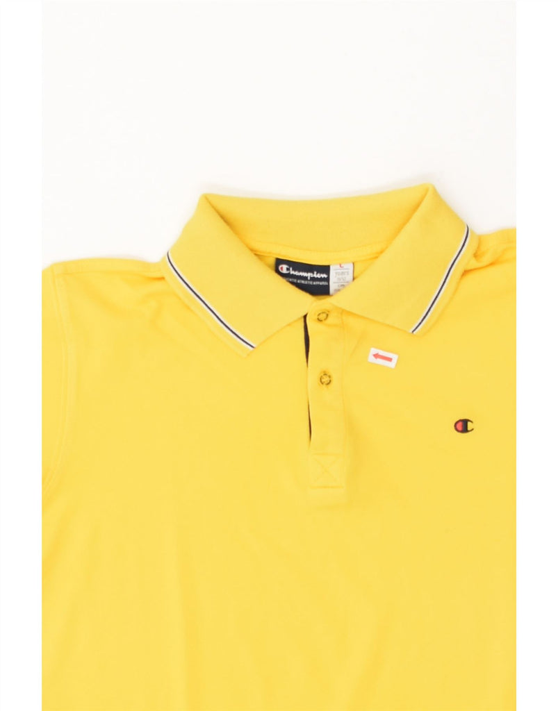 CHAMPION Boys Polo Shirt 11-12 Years Large Yellow | Vintage Champion | Thrift | Second-Hand Champion | Used Clothing | Messina Hembry 