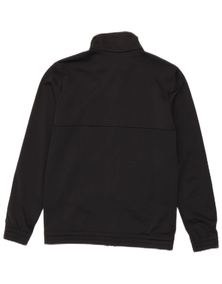 Adidas Boys Tracksuit Top Jacket 10-11 Years Black Colourblock Polyester
