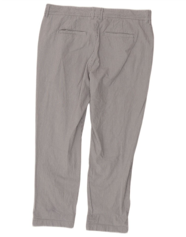 Fat Face Womens Regular Cropped Trousers UK 12 Medium W32 L25 Grey Striped