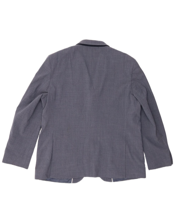 Marks & Spencer Mens 2 Button Blazer Jacket UK 46 3XL Blue Wool