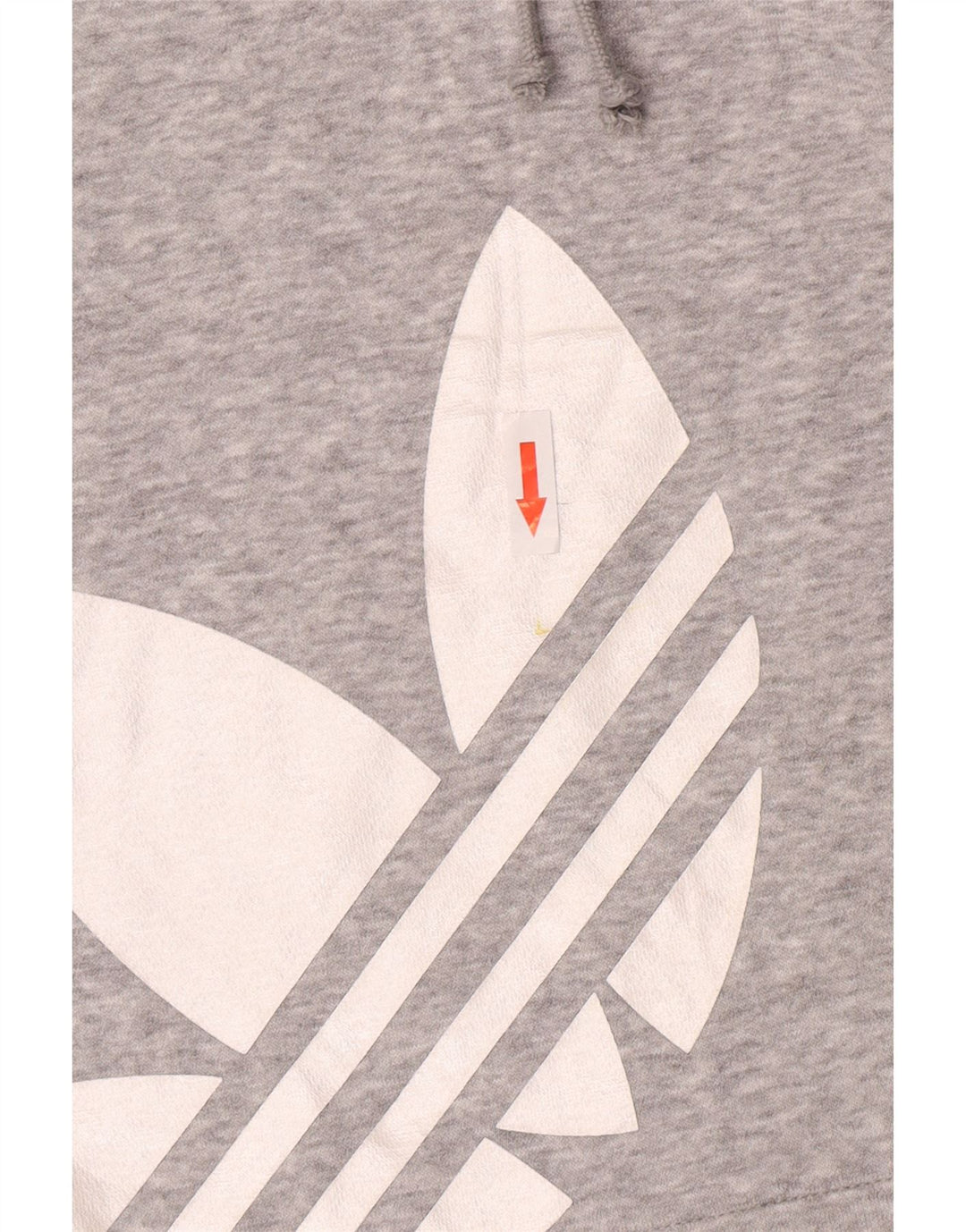 Adidas Womens Crop Graphic Oversized Hoodie Jumper UK 12 Medium Grey Cotton