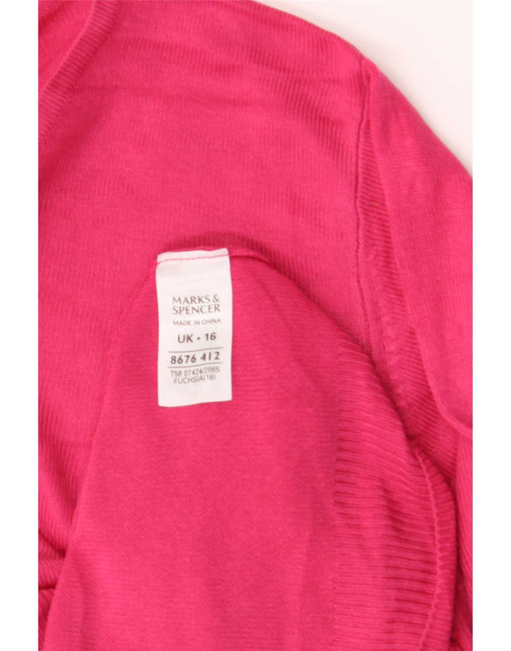 Marks & Spencer Womens Boat Neck Jumper Sweater UK 16 Large Pink