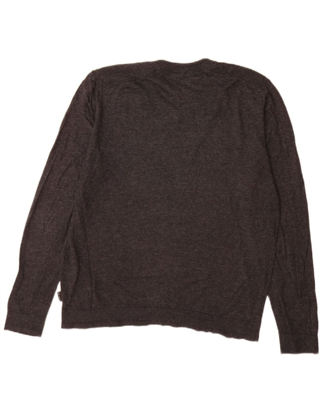 Ted Baker Mens V-Neck Jumper Sweater Size 5 XL Grey Wool