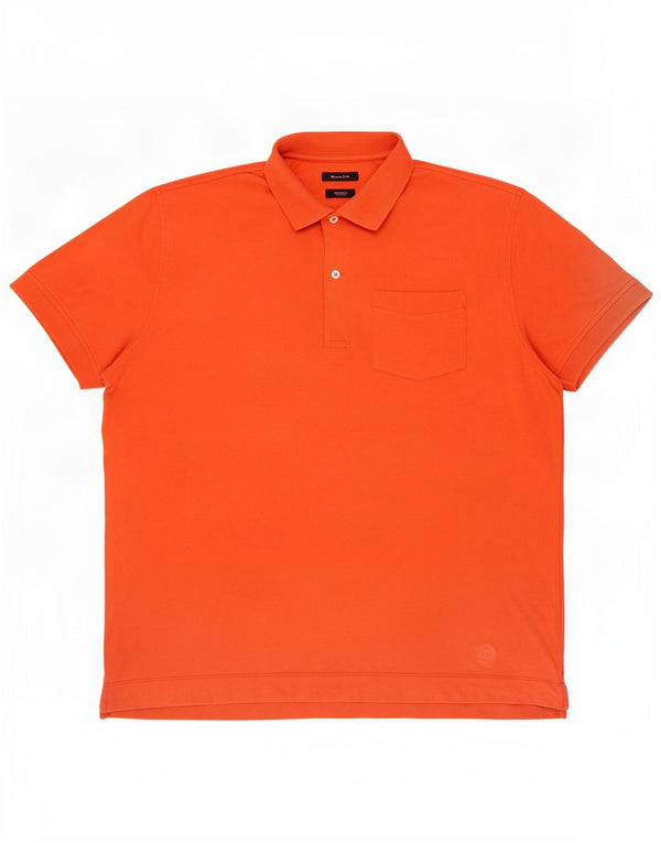 Massimo Dutti Mens Comfort Fit Polo Shirt Medium Orange Cotton