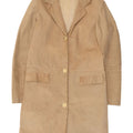 Vintage Womens Suede Overcoat UK 10 Small Beige Leather