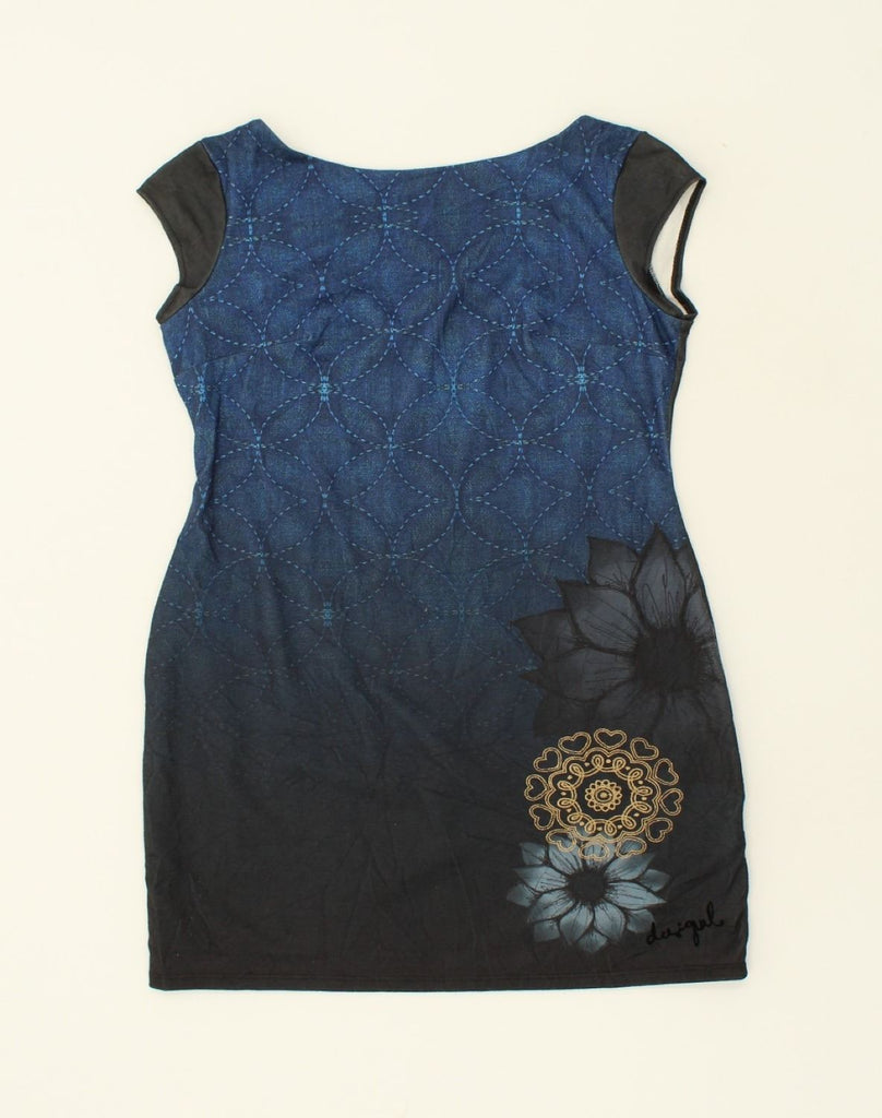 DESIGUAL Womens Shift Dress UK 18 XL Navy Blue Geometric Polyester | Vintage Desigual | Thrift | Second-Hand Desigual | Used Clothing | Messina Hembry 