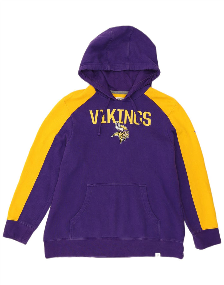 NFL Boys Vikings Hoodie Jumper 13-14 Years Large Purple Colourblock