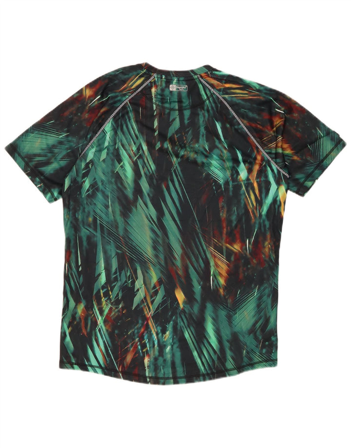 SUPERDRY Mens Active T-Shirt Top Medium Green Geometric