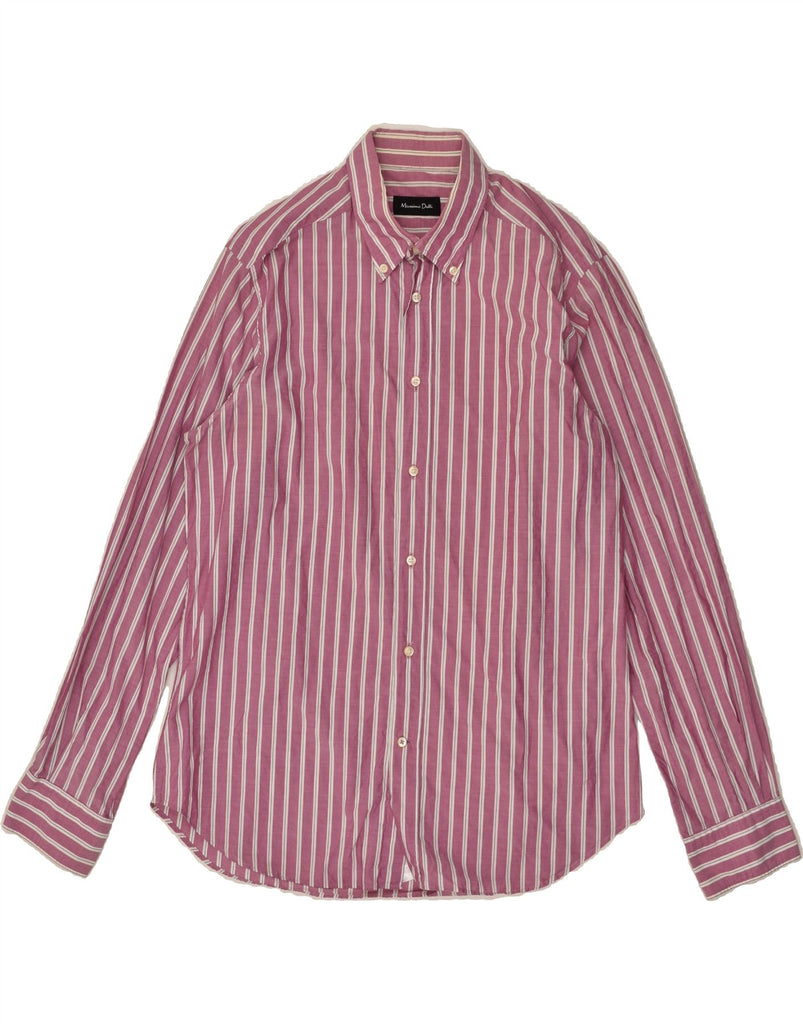 MASSIMO DUTTI Mens Shirt Large Pink Striped Cotton | Vintage Massimo Dutti | Thrift | Second-Hand Massimo Dutti | Used Clothing | Messina Hembry 