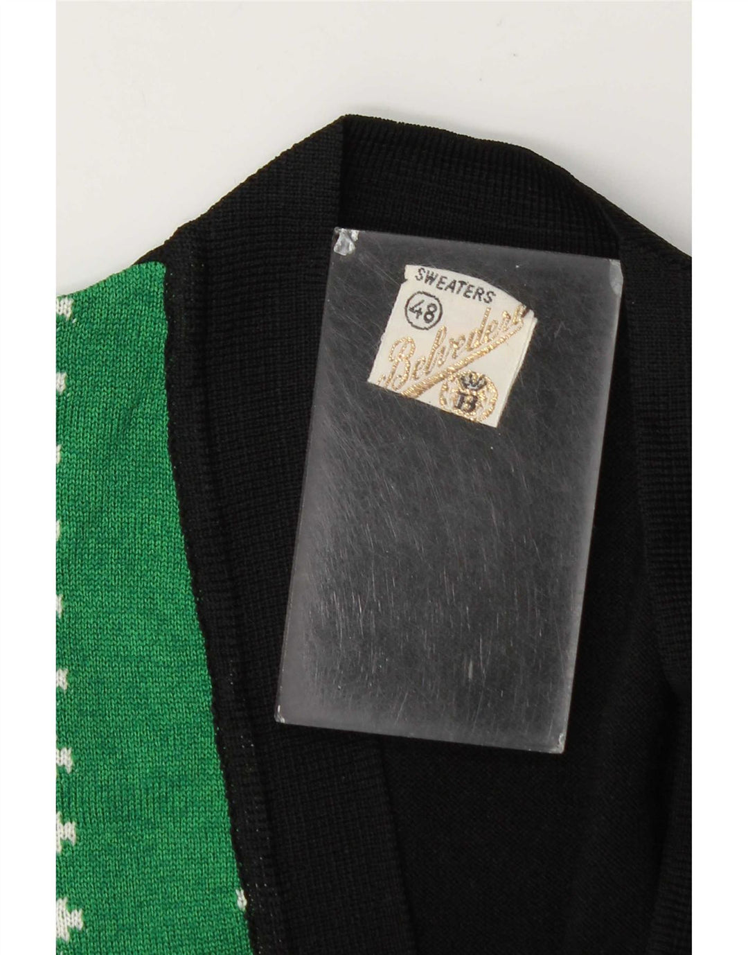 Vintage Womens Cardigan Sweater IT 48 XL Black Colourblock