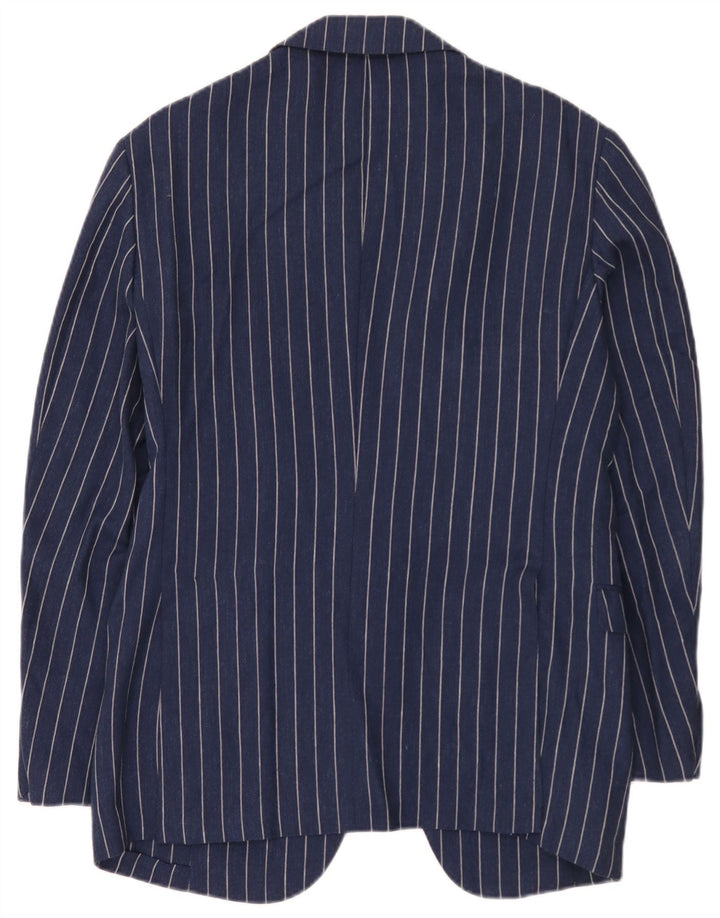 Burberry Mens 2 Button Blazer Jacket IT 48 Medium Navy Blue Pinstripe Wool