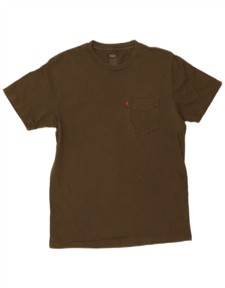 Levi's Mens T-Shirt Top Small Khaki Cotton