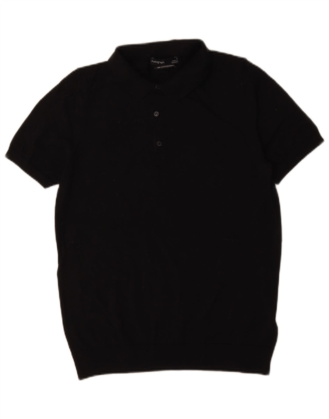 Marks & Spencer Mens Autograph Polo Shirt Small Black Cotton