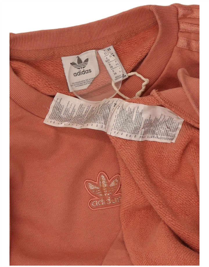 ADIDAS Womens Oversized Sweatshirt Jumper UK 12 Medium Pink Cotton