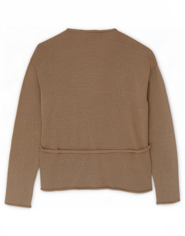 Zara Womens Classic Fit Cardigan Sweater UK 10 Small Khaki Linen