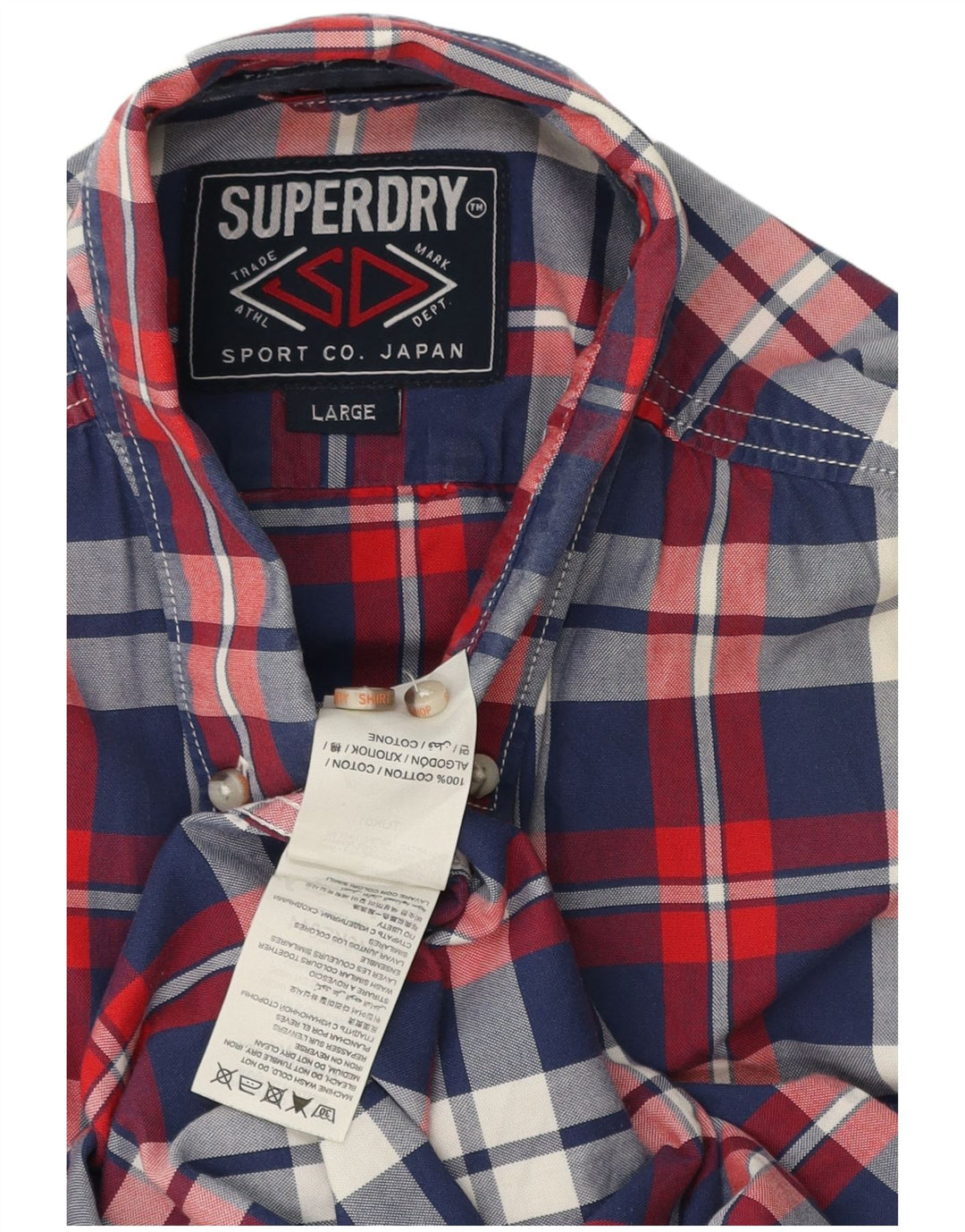 Superdry Mens Shirt Large Multicoloured Check Cotton