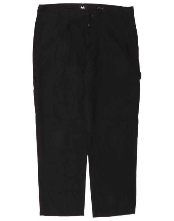Quiksilver Mens Straight Cargo Trousers W34 L28 Black Cotton