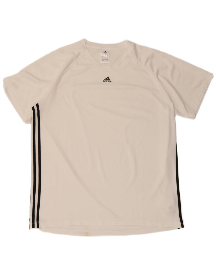 Adidas Mens Climalite T-Shirt Top XL White Polyester