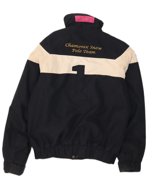 Joules Womens Graphic Ski Jacket UK 8 Small Navy Blue