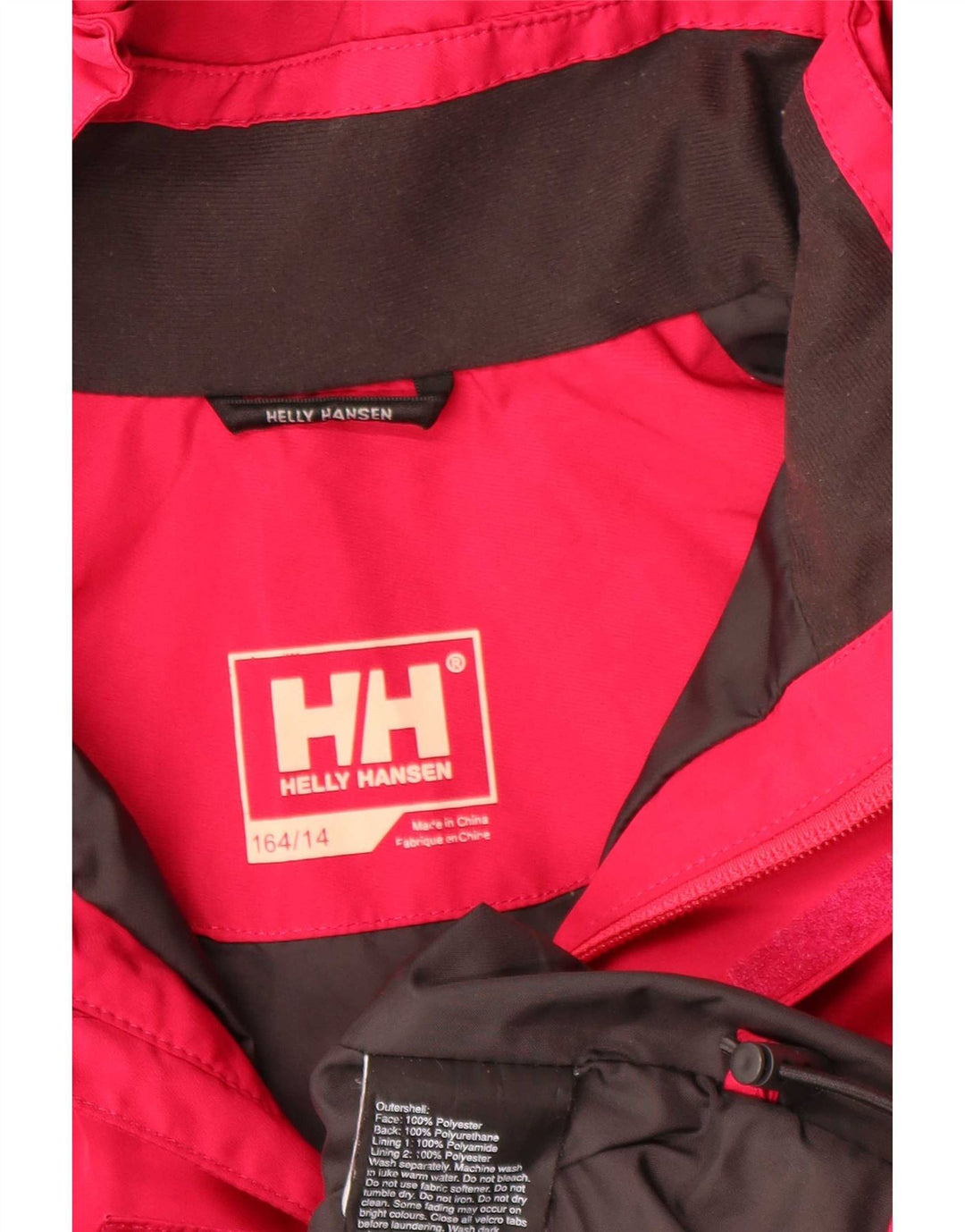 Helly Hansen Girls Hooded Windbreaker Jacket 13-14 Years Red Polyester