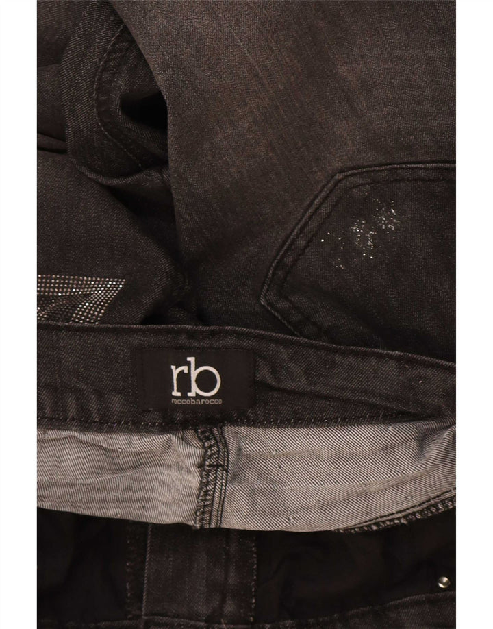 Roccobarocco Womens Straight Jeans W32 L28 Black Cotton