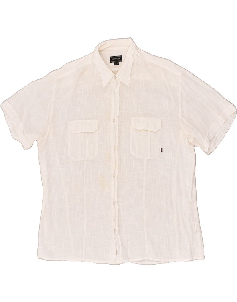 MARLBORO CLASSICS Mens Short Sleeve Shirt 3XL Off White Cotton | Vintage Marlboro Classics | Thrift | Second-Hand Marlboro Classics | Used Clothing | Messina Hembry 