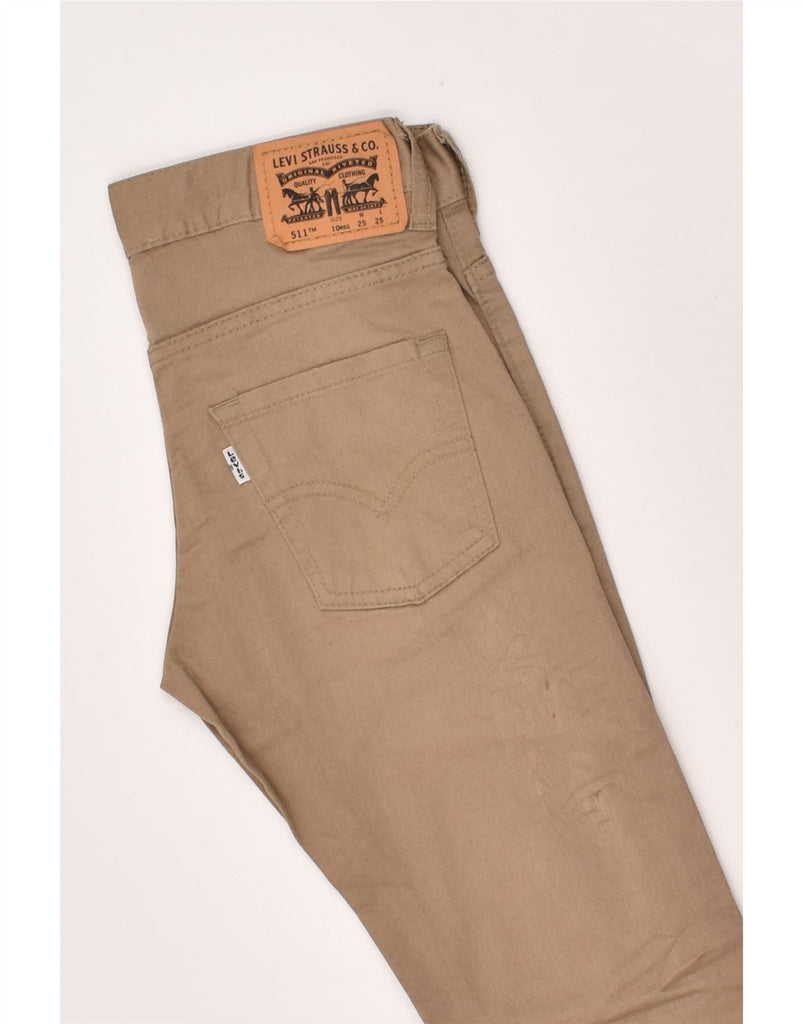 LEVI'S Boys Slim Chino Trousers 9-10 Years W25 L25 Brown Cotton | Vintage Levi's | Thrift | Second-Hand Levi's | Used Clothing | Messina Hembry 