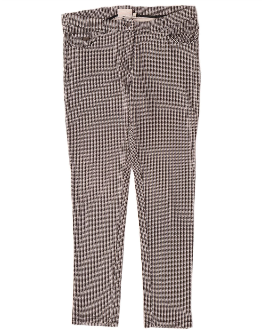 Ellesse Womens Slim Casual Trousers Medium W30 L28 Grey Houndstooth Viscose
