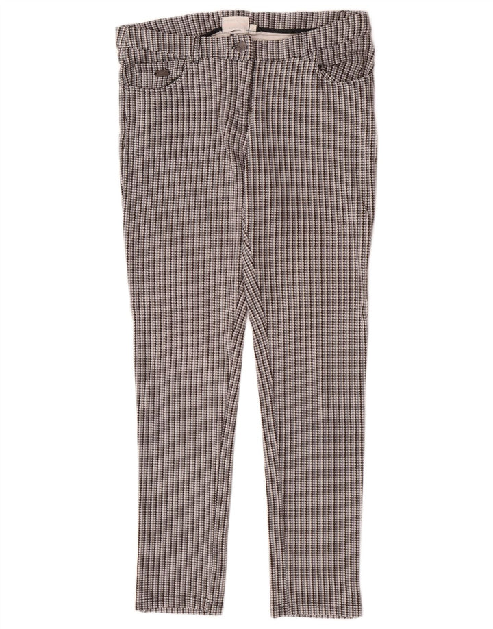 Ellesse Womens Slim Casual Trousers Medium W30 L28 Grey Houndstooth Viscose