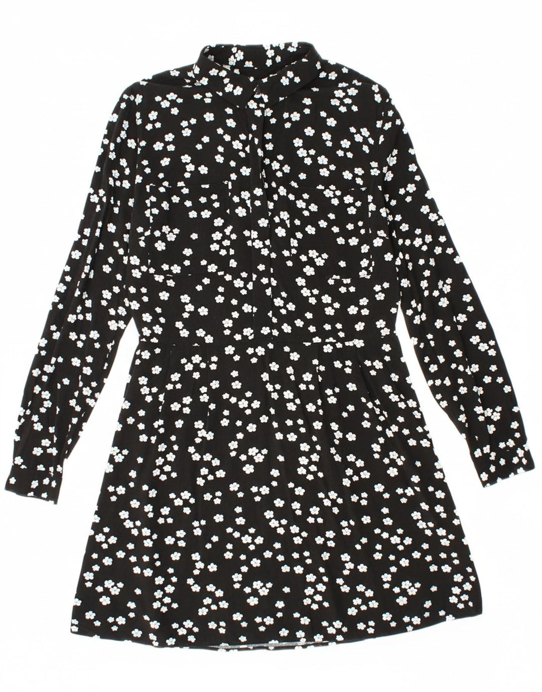 JACK WILLS Womens Pullover Shirt Dress UK 8 Small Black Floral Viscose