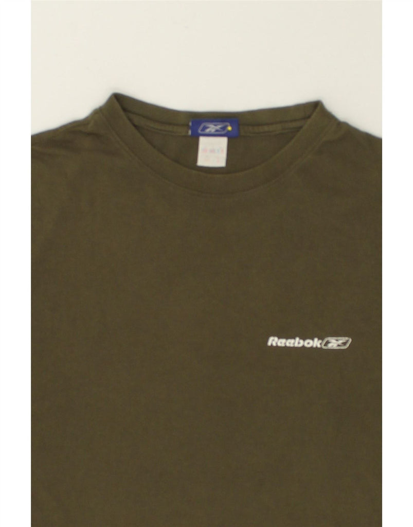 REEBOK Mens T-Shirt Top Large Khaki Cotton Vintage Reebok and Second-Hand Reebok from Messina Hembry 