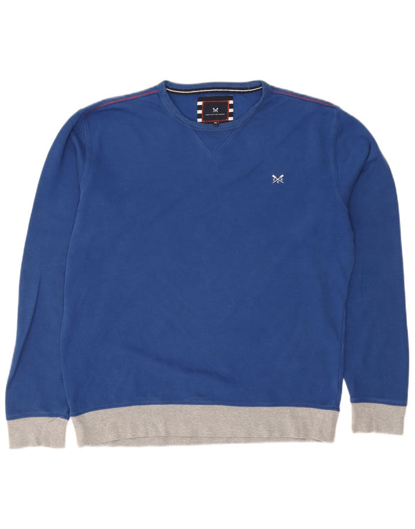 Crew Clothing Mens Sweatshirt Jumper Medium Blue Colourblock Cotton
