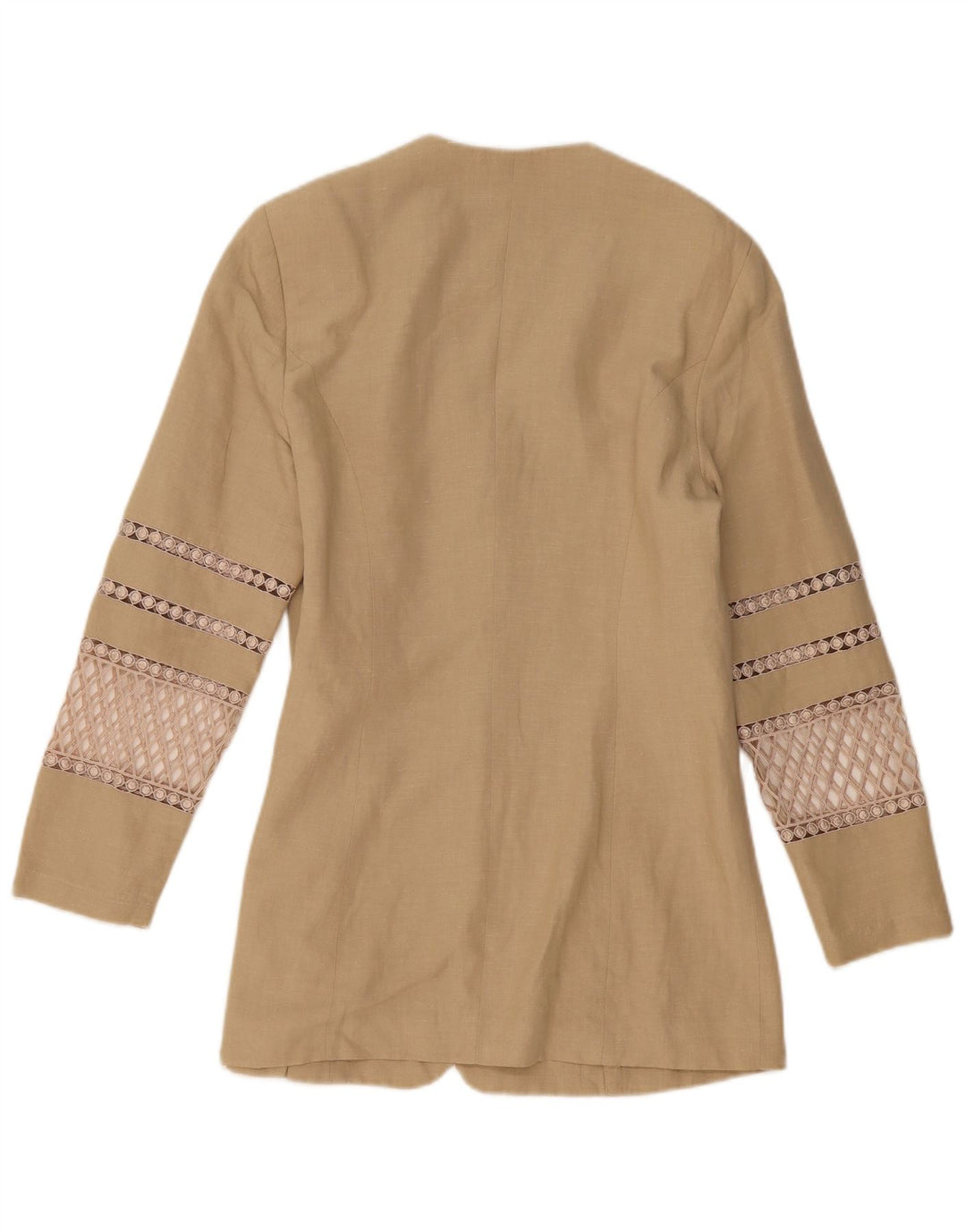 Gil Bret Womens 3 Button Blazer Jacket UK 12 Medium Beige Linen