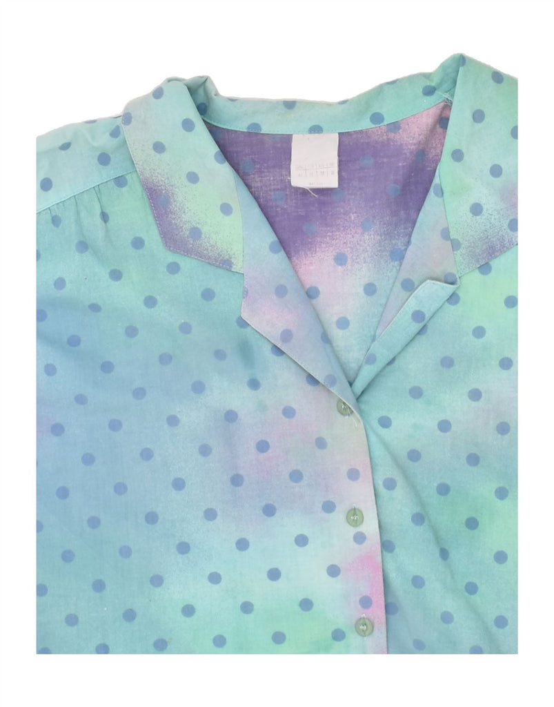 VINTAGE Womens Short Sleeve Shirt Blouse UK 18 XL  Multicoloured Polka Dot Vintage Vintage and Second-Hand Vintage from Messina Hembry 