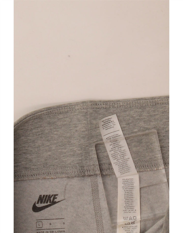 NIKE Womens Graphic Leggings UK 14 Large  Grey Cotton