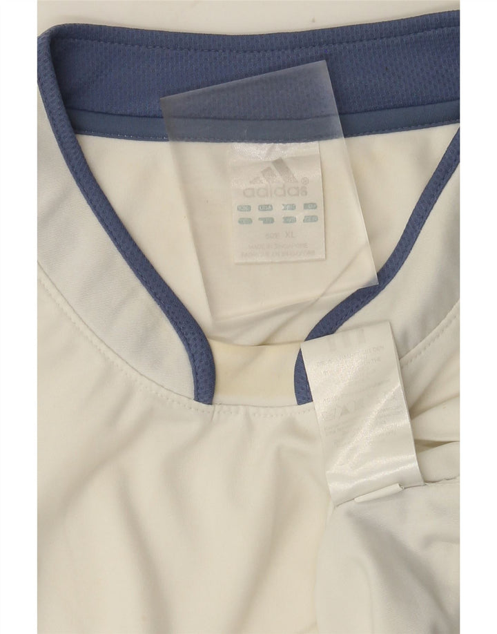Adidas Mens T-Shirt Top XL White Colourblock Polyester