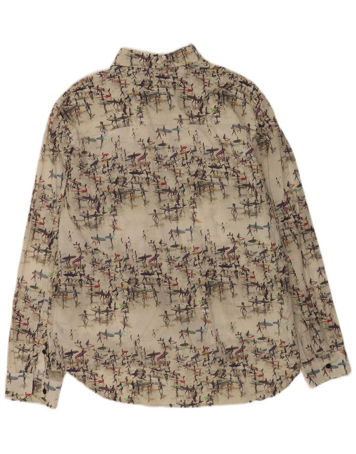 North Sails Mens Abstract Pattern Shirt XL Off White Cotton