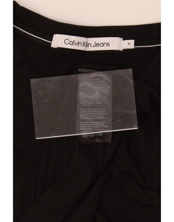 CALVIN KLEIN JEANS Mens Graphic T-Shirt Top Medium Black Cotton Vintage Calvin Klein Jeans and Second-Hand Calvin Klein Jeans from Messina Hembry 