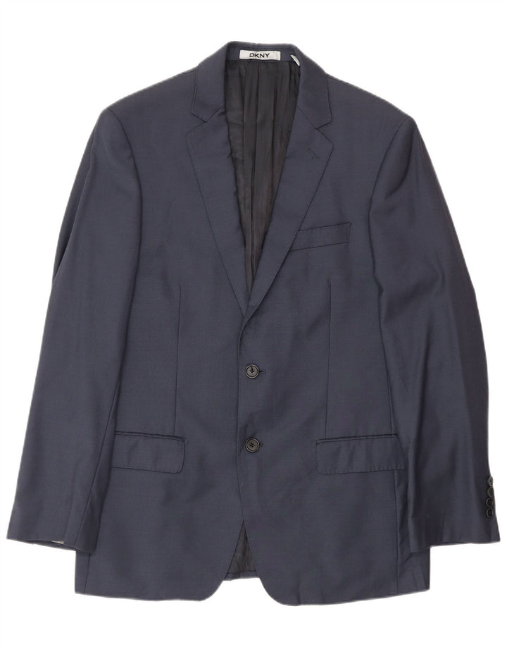 Dkny Mens 2 Button Blazer Jacket UK 38 Medium Navy Blue Wool