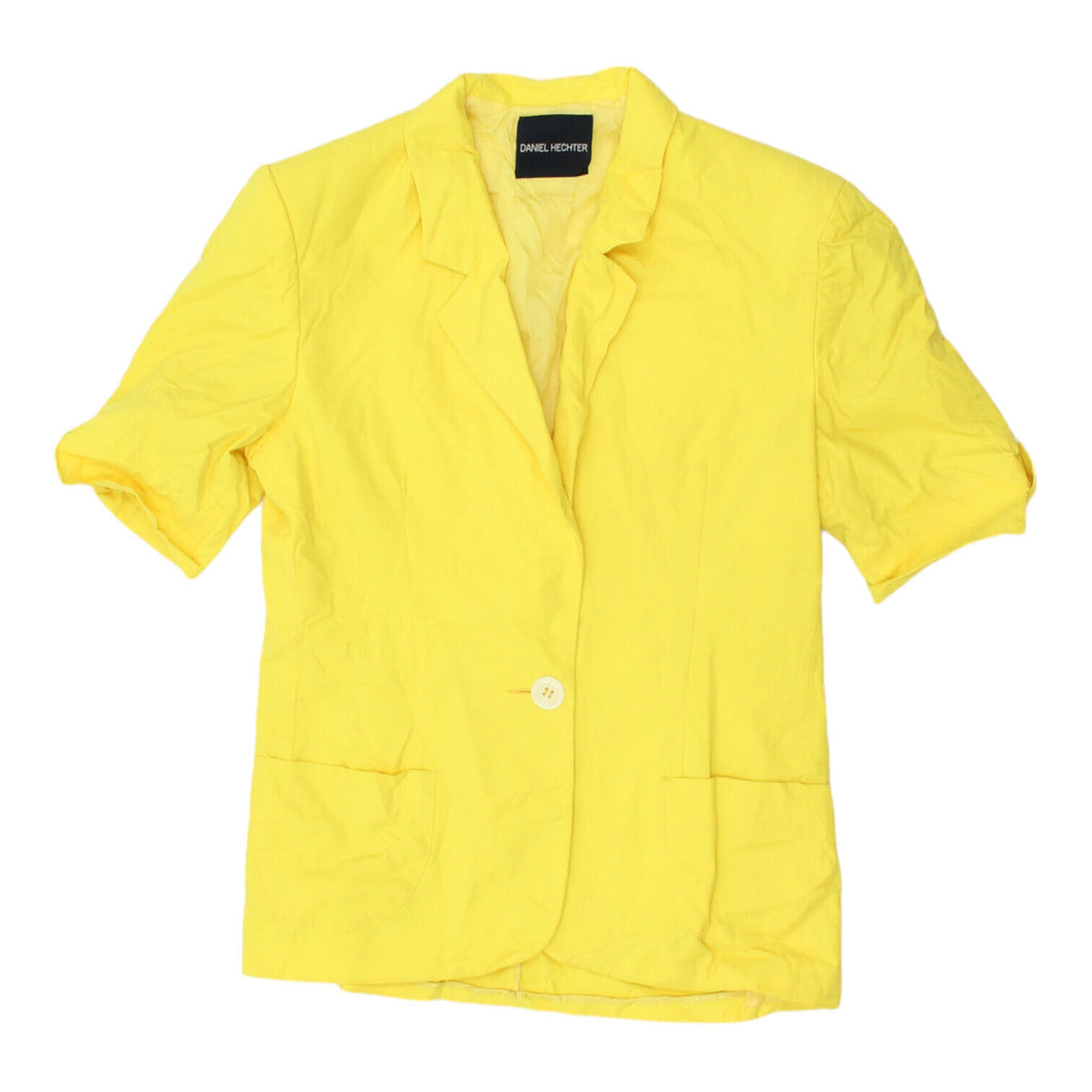 Daniel Hechter Womens Yellow Short Sleeve Blazer Jacket | Vintage Designer VTG | Vintage Messina Hembry | Thrift | Second-Hand Messina Hembry | Used Clothing | Messina Hembry 