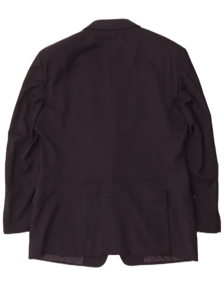 Valentino Mens 2 Button Blazer Jacket IT 52 XL Navy Blue Wool