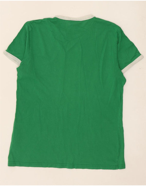 Schott Mens Graphic T-Shirt Top Medium Green Cotton