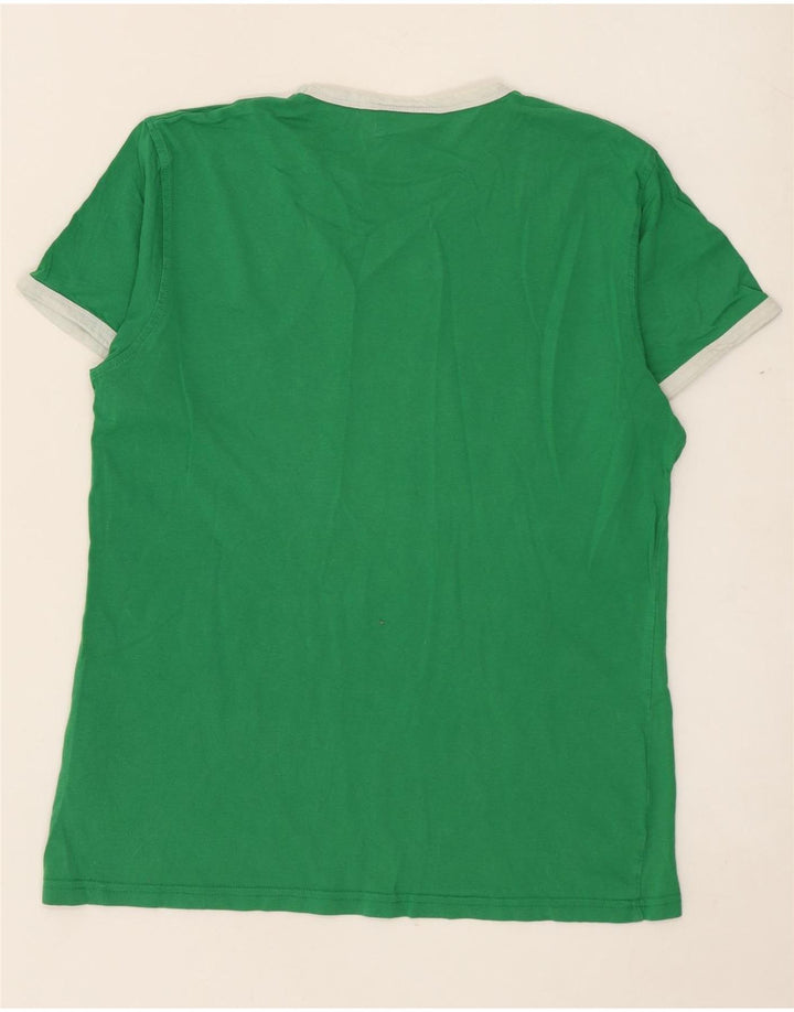 Schott Mens Graphic T-Shirt Top Medium Green Cotton