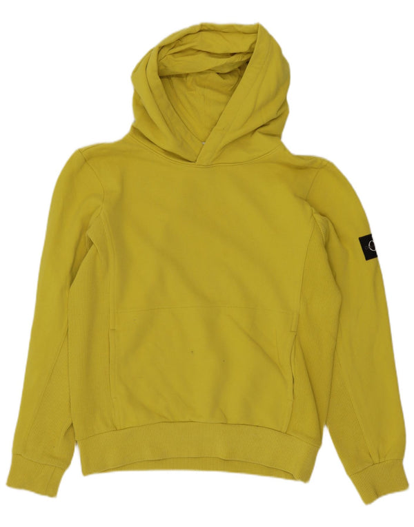 Calvin Klein Boys Hoodie Jumper 11-12 Years Yellow Cotton