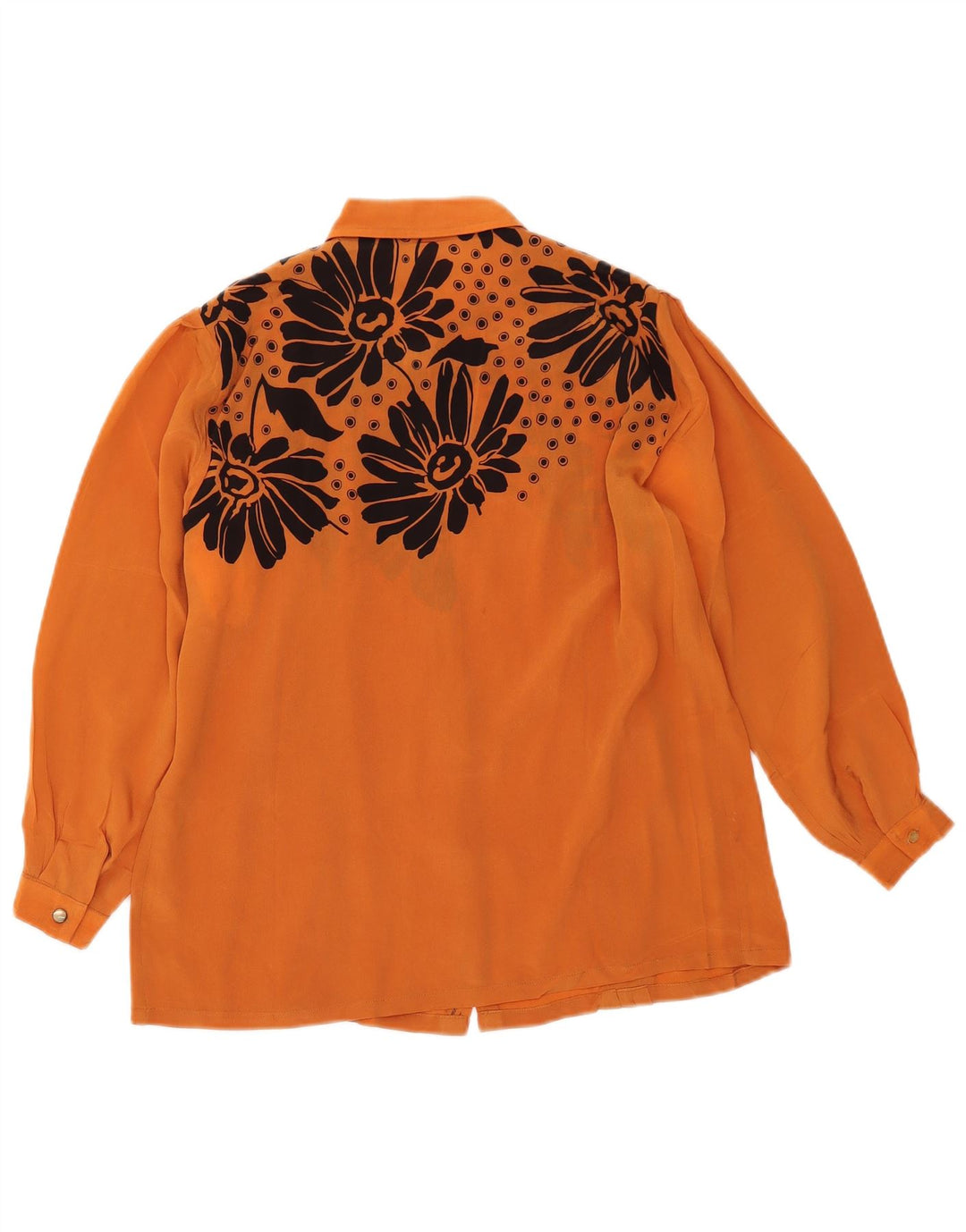 VINTAGE Womens Shirt Blouse UK 16 Large Orange Floral