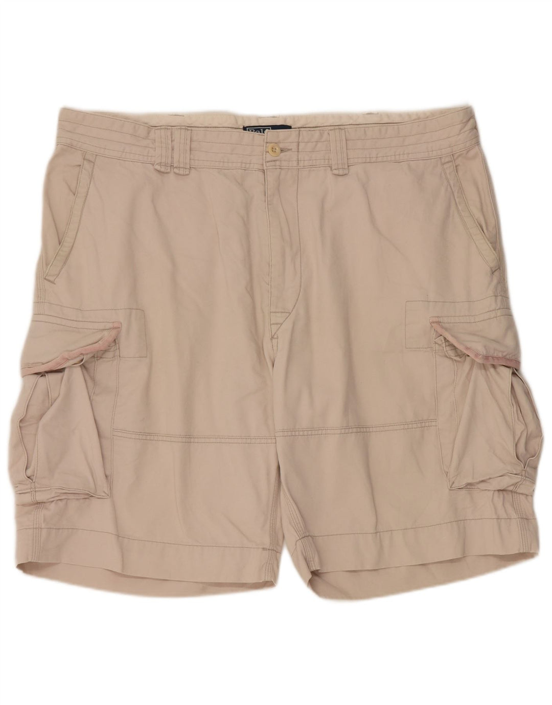 Ralph Lauren Mens Cargo Shorts W40 XL Beige Cotton