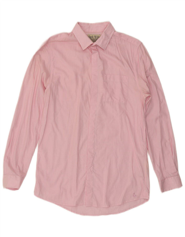 Jack Wills Mens Shirt Small Pink Houndstooth Cotton