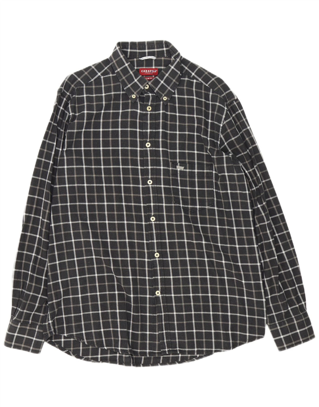 Carrera Mens Regular Fit Shirt XL Grey Check Cotton