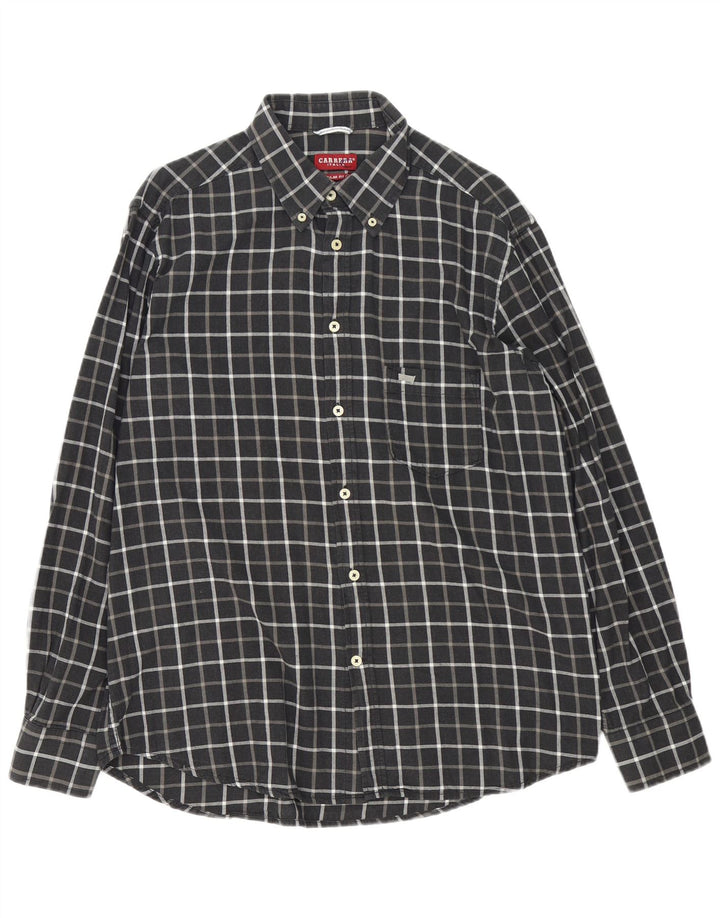 Carrera Mens Regular Fit Shirt XL Grey Check Cotton